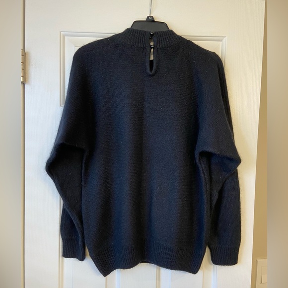 Vintage Work In Progress Black Silk Angora Blend Sequined Sweater Sz Large - Picture 11 of 11